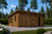 Doppelgarage aus Holz mit Pultdach (44 mm), 6x5 m, 30 m² – Bild 2