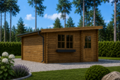Doppelgarage aus Holz mit Pultdach (44 mm), 6x5 m, 30 m² – Bild 5