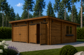 Doppelgarage aus Holz mit Pultdach (44 mm), 6x5 m, 30 m²