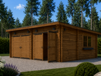 Doppelgarage aus Holz mit Pultdach (44 mm), 6x5 m, 30 m²