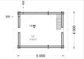 Blockbohlenhaus DORNBIRN (44+44 mm · Extra Isoliert) · 20 m² + 16 m² Schlafboden – Bild 6
