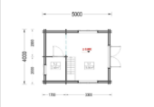 Blockbohlenhaus DORNBIRN (44+44 mm Isoliert) · 20 m² + 16 m² Schlafboden · Pultdach – Bild 5