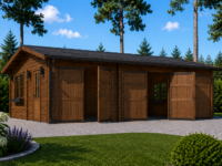 Dreifachgarage aus Holz (44mm), 9x6m, 54m²
