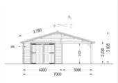 Einzelgarage (44mm) 4x6m mit Carport 3x6m – Bild 10