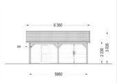 Einzelgarage (44mm) 4x6m mit Carport 3x6m – Bild 7