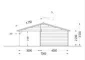 Einzelgarage (44mm) 4x6m mit Carport 3x6m – Bild 8