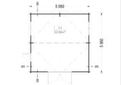 Einzelgarage aus Holz (44mm) 6x6m, 36m² – Bild 6