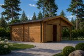 Einzelgarage (44mm) 4x6m mit Carport 3x6m – Bild 3