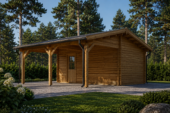 Einzelgarage (44mm) 4x6m mit Carport 3x6m – Bild 5