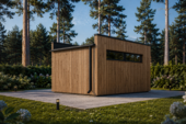 Holzgarage mit Flachdach(34mm + Holzverschalung), 3,2x5,2m, 16,6m² – Bild 2