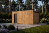 Holzgarage mit Flachdach(34mm + Holzverschalung), 3,2x5,2m, 16,6m² – Bild 3