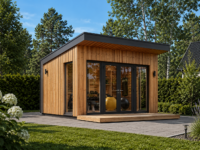 Gartenhaus EMIL (34mm + Holzverschalung ), 4x3m, 12m²