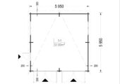 Doppelgarage aus Holz mit Pultdach (44mm) 6x6m, 36m² – Bild 6
