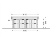Doppelgarage aus Holz mit Pultdach (44mm) 6x6m, 36m² – Bild 8