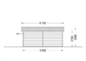 Doppelgarage aus Holz mit Pultdach (44mm) 6x6m, 36m² – Bild 10