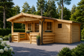 Gartenhaus IRIS (44+44 mm Isoliert) · 26 m²