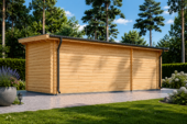 Premium Gartenhaus KARL (34mm) 5x4m, 20m² + 8m² Terrasse – Bild 5