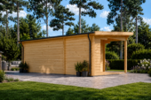 Premium Gartenhaus KARL (34mm) 5x4m, 20m² + 8m² Terrasse – Bild 4