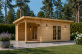 Premium Gartenhaus KARL (34mm) 5x4m, 20m² + 8m² Terrasse