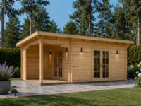 Premium Gartenhaus KARL (34mm) 5x4m, 20m² + 8m² Terrasse
