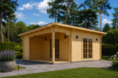 Premium Gartenhaus KARL (34mm) 5x4m, 20m² + 8m² Terrasse – Bild 2