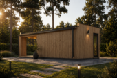 Gartenhaus PREMIUM mit Terrasse 5x3 m, 15 m² + 9 m² Isoliert – Bild 4