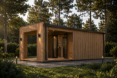 Gartenhaus PREMIUM mit Terrasse 5x3 m, 15 m² + 9 m² Isoliert – Bild 2