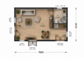Gartenhaus PREMIUM (34mm + Holzverschalung), 7.5x4m, 30m² – Bild 5