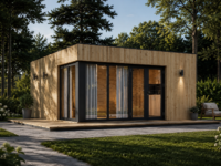 Premium Gartenhaus TOBI (34–44 mm + Holzverschalung), 6×5 m – 30 m² Isoliert