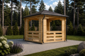 Gartenpavillon FERL(44mm), 4x4m, 16m² – Bild 2