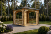 Gartenpavillon FERL(44mm), 4x4m, 16m²