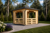 Gartenpavillon FERL(44mm), 4x4m, 16m² – Bild 3
