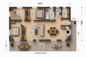 Blockbohlenhaus BERNAU Isoliert, 66 mm + Holzverschalung), 94 m² – Bild 6