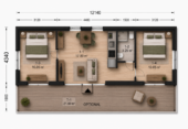 Wohnhaus ADRIAN (Isoliert, 66 mm + Holzverschalung), 41 m² – Bild 4