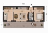 Wohnhaus BERTA 1 (66 mm + Holzverschalung Isoliert), 46 m² – Bild 3