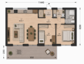 Wohnhaus BERTA 2 (66 mm + Holzverschalung Isoliert), 60 m² – Bild 3