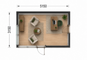 Gartenhaus PREMIUM 5x3 m, 15 m² – Bild 6