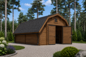 Holzgarage Kansas (44mm), 5x6m, 30m²