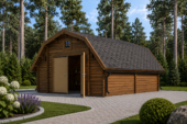 Holzgarage Kansas (44mm), 5x6m, 30m² – Bild 4