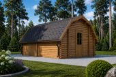 Holzgarage Kansas (44mm), 5x6m, 30m² – Bild 2