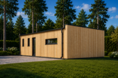 Holzhaus BERTA 2 (44 mm + Holzverschalung), 60 m² Isoliert – Bild 3