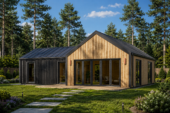 Holzhaus VALENTIN (44mm + Holzverschalung) 80 m² Extra Isoliert