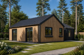 Holzhaus VALENTIN (44mm + Holzverschalung) 80 m² Extra Isoliert – Bild 2