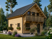 Holzhaus LISA (PREMIUM Isoliert, 66 mm + Holzverschalung), 80 m²