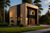 Holzhaus Kulm 4 (Isoliert , 66 mm + Holzverschalung), 49 m² Variante 1