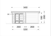 Gartenhaus LAURA mit Anbau (28 mm), 5.2x2.7 m, 7 m² + 7 m² – Bild 8