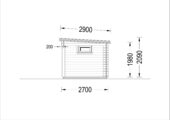 Gartenhaus LAURA mit Anbau (28 mm), 5.2x2.7 m, 7 m² + 7 m² – Bild 4