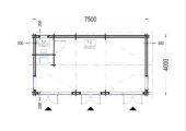 Blockbohlenhaus MARGIT (44+44 mm), 7.5x4m, 30m² Extra Isoliert – Bild 7