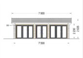 Blockbohlenhaus MARGIT (44+44 mm), 7.5x4m, 30m² Extra Isoliert – Bild 8