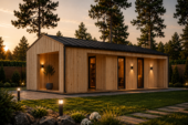 Blockbohlenhaus MILAN Modern (44 mm + Holzverschalung) 37 m²